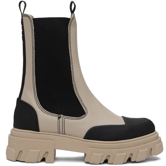 Ganni Shoes - Ganni Cleated Taupe Chelsea Boots Size IT 38 / US 8